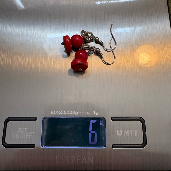 Artisan Made Coral & Sterling Earrings - Picture 6 of 7